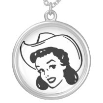 Vintage Cowgirl Pendant Necklace necklaces