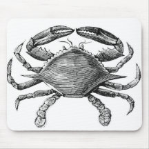 Vintage Crab Drawing Mouse Pad