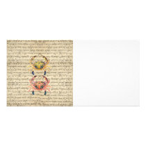 Vintage crabs photo card template