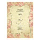 Vintage Crackled Pink Cherry Blossoms Program invitations