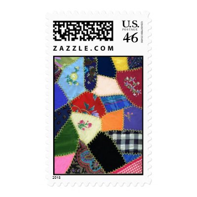 Vintage Crazy Quilt Postage Stamp by lkranieri