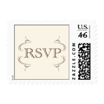 Vintage Cream and Brown RSVP stamp stamps