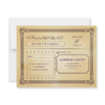 Vintage Cream &amp; Brown Poster Wedding RSVP Personalized Announcement