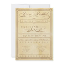 Vintage Cream Poster Style Wedding Invitation