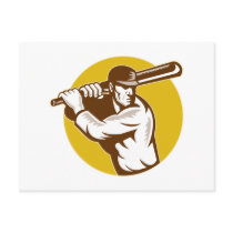 vintage cricket sports batsman batting postcard