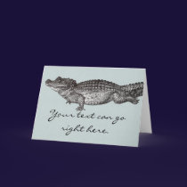 Vintage Crocodile Greeting Card cards