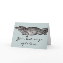 Vintage Crocodile Greeting Card