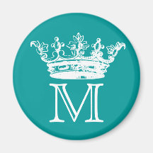 Vintage Crown Monogram Refrigerator Magnets