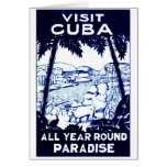 Vintage Cuban Travel Poster Greeting Card