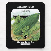 Vintage Cucumber Seed Packet Mousepad Mouse Mat
