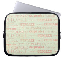 Vintage Cupcake Typography Computer Sleeves