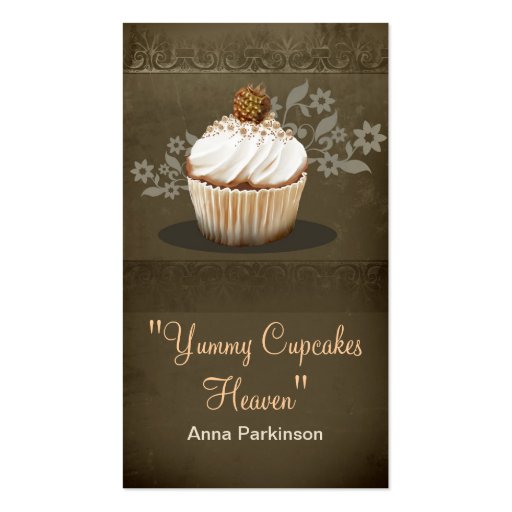 vintage cupcakes business card (front side)