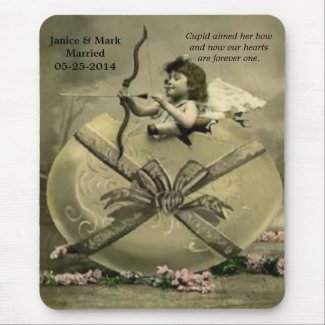 Vintage Cupid Aimed her Bow Mousepad