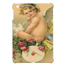Vintage, Cupid Angel, Dove and Roses iPad Mini Cases