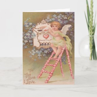 Vintage Cupid The One I Love Valentine card