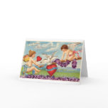 Vintage Cupids on a Seesaw Valentine cards