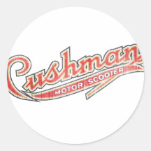 Vintage Cushman Designs Round Sticker
