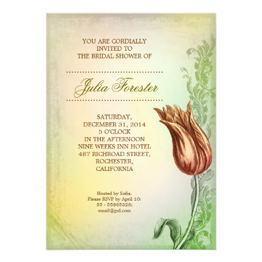 vintage custom bridal shower invitation