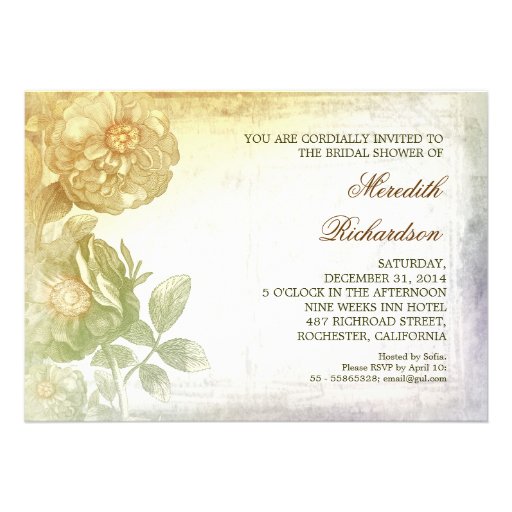 vintage custom bridal shower invitation