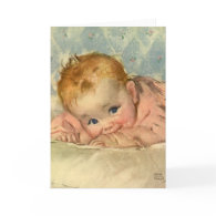 Vintage Cute Baby on a Blanket card
