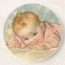 Vintage Cute Baby on a Blanket Coasters