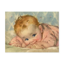 Vintage Cute Baby on a Blanket Postcards