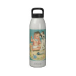 Vintage Cute Baby Talking on Phone Puppy Dog Drinking Bottles