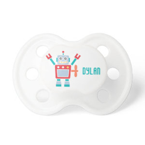 Vintage Cute Robot Toy For Baby Boys Pacifiers