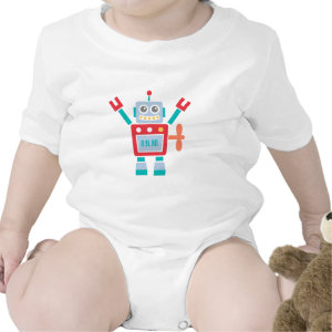 Vintage Cute Robot Toy For Baby Boys Baby Bodysuits
