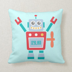 Vintage Cute Robot Toy For Kids Room Pillow