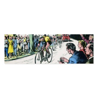 Vintage Cycling Print Double-Sided Mini Business Cards (Pack Of 20)