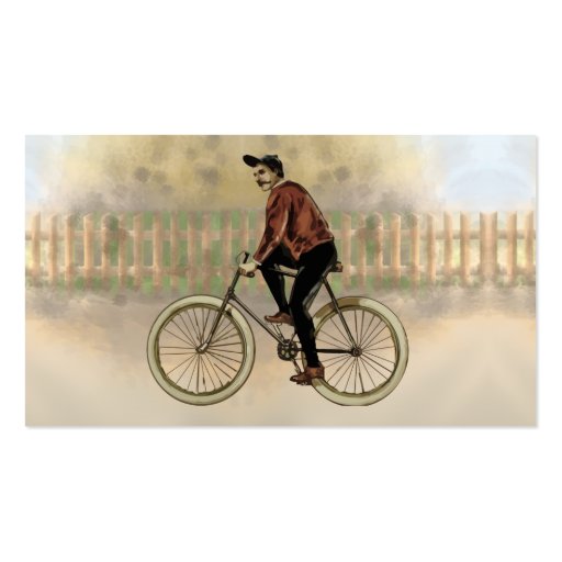 Vintage Cyclist in the Country Business Card (back side)