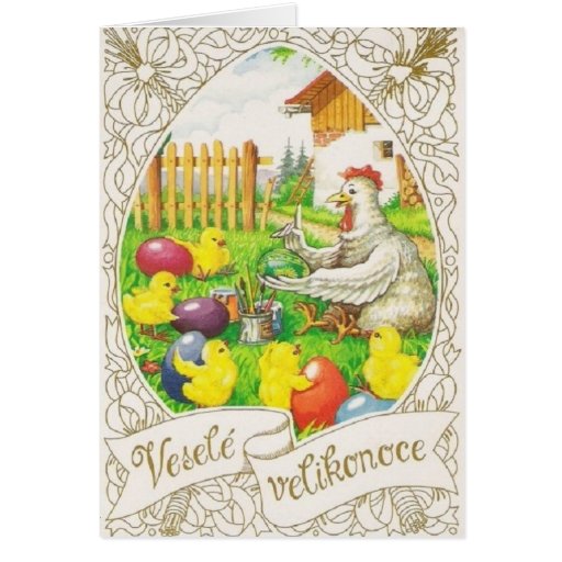 Vintage Czech / Slovak Easter Card Zazzle