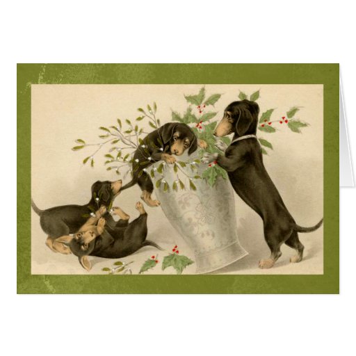 vintage dachshund christmas card