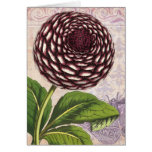 Vintage Dahlia Antique Botanical Collage Greeting Cards