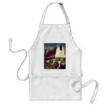 Vintage Dairy Farm with Holstein Cows Apron