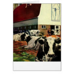 Vintage Dairy Farm with Holstein Cows cards