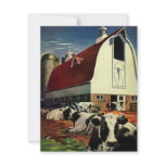 Vintage Dairy Farm with Holstein Cows Personalized Announcements