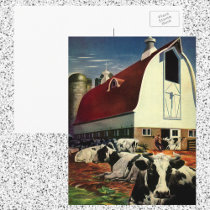 Vintage Dairy Farm with Holstein Cows Post Cards