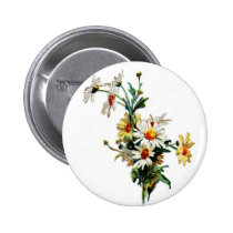 *Vintage Daisy* Flower Art buttons