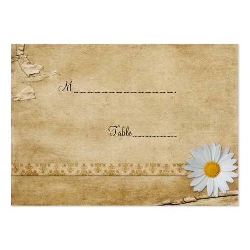 Vintage Daisy Table Place Card Business Card Template (front side)