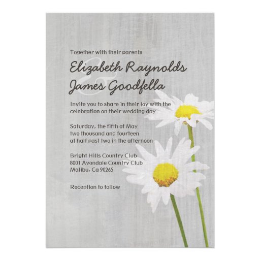 Vintage Daisy Wedding Invitations