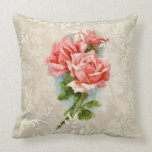 Vintage Damask and Roses Pillow pillows