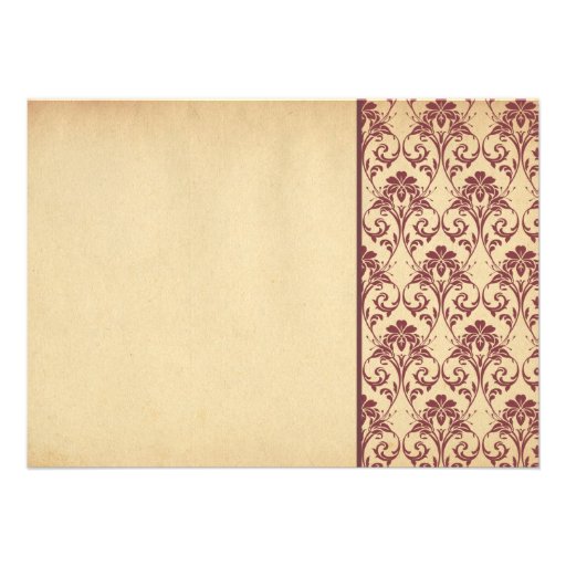 Vintage Damask Anniversary Double Photo Invitation