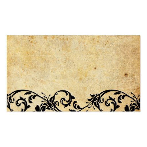 Vintage Damask Black Swirl Wedding Placecards Business Card Template (back side)