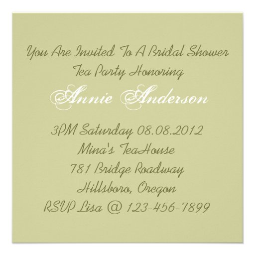 Vintage Damask Bridal Shower Tea Party Invitation