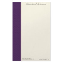 Vintage Damask Customized Eggplant Stationery by BeezKneez Vintage Damask Customized Eggplant Stationery