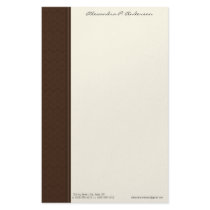 Vintage Damask Customized Mocha Brown Stationery by BeezKneez Vintage Damask Customized Mocha Brown Stationery