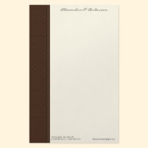 Vintage Damask Customized Mocha Brown Stationery stationery