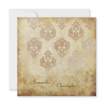 Vintage Damask/faux copper wedding invitations